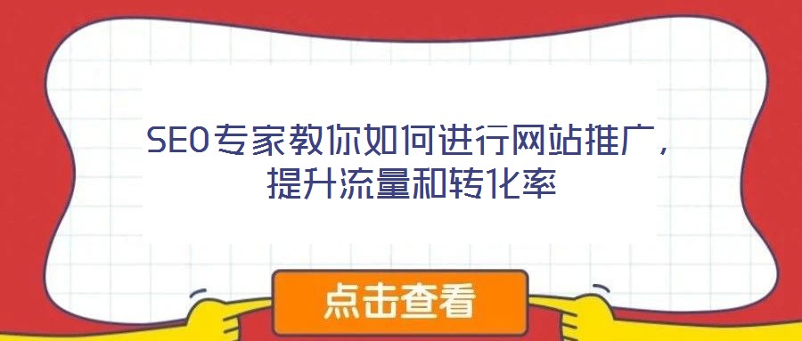 SEO專家教你如何進(jìn)行網(wǎng)站推廣，提升流量和轉(zhuǎn)化率