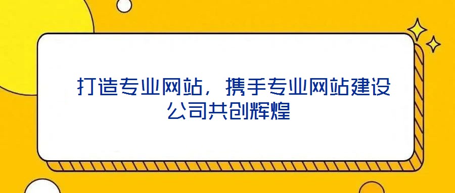  打造專業(yè)網(wǎng)站，攜手專業(yè)網(wǎng)站建設(shè)公司共創(chuàng)輝煌