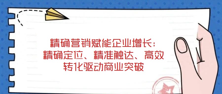  精確營銷賦能企業(yè)增長：精確定位、精準(zhǔn)觸達(dá)、高效轉(zhuǎn)化驅(qū)動(dòng)商業(yè)突破