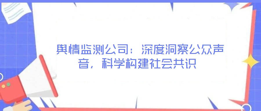  輿情監(jiān)測公司：深度洞察公眾聲音，科學(xué)構(gòu)建社會共識