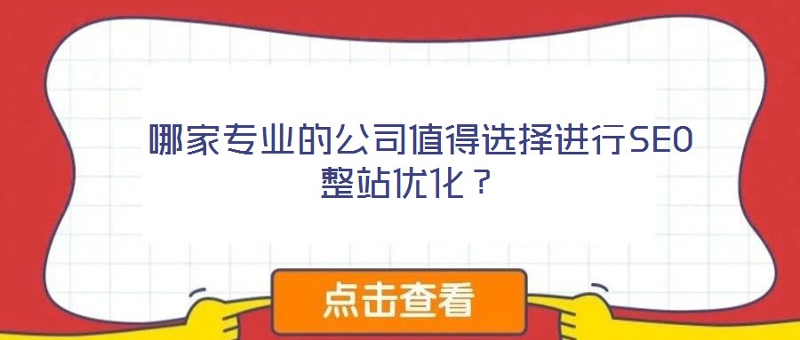  哪家專(zhuān)業(yè)的公司值得選擇進(jìn)行SEO整站優(yōu)化？