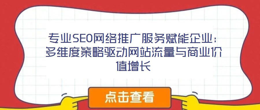  專業(yè)SEO網(wǎng)絡(luò)推廣服務(wù)賦能企業(yè)：多維度策略驅(qū)動(dòng)網(wǎng)站流量與商業(yè)價(jià)值增長
