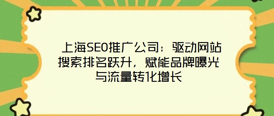  上海SEO推廣公司：驅(qū)動(dòng)網(wǎng)站搜索排名躍升，賦能品牌曝光與流量轉(zhuǎn)化增長(zhǎng)