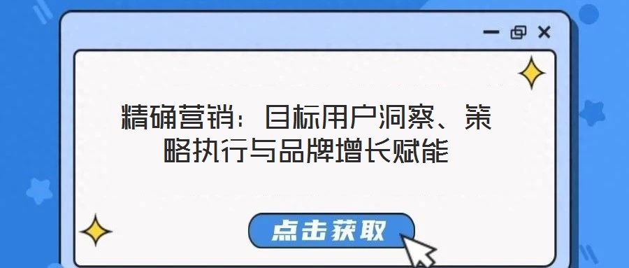 精確營銷：目標用戶洞察、策略執(zhí)行與品牌增長賦能