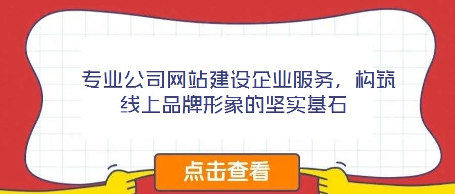  專業(yè)公司網(wǎng)站建設(shè)企業(yè)服務(wù)，構(gòu)筑線上品牌形象的堅(jiān)實(shí)基石