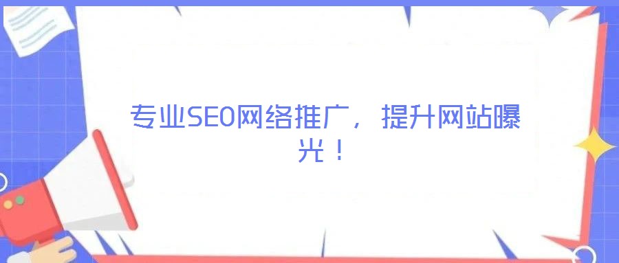 專(zhuān)業(yè)SEO網(wǎng)絡(luò)推廣，提升網(wǎng)站曝光！