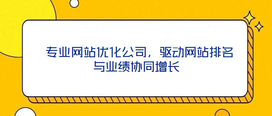  專業(yè)網(wǎng)站優(yōu)化公司，驅(qū)動網(wǎng)站排名與業(yè)績協(xié)同增長