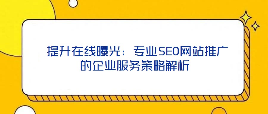  提升在線曝光：專業(yè)SEO網(wǎng)站推廣的企業(yè)服務策略解析