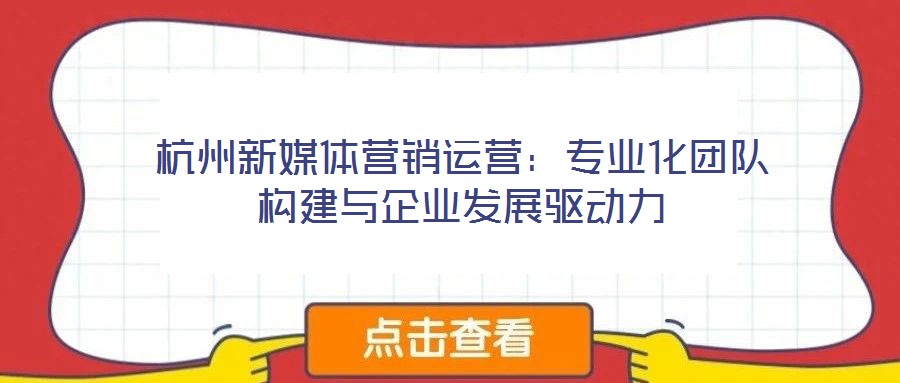杭州新媒體營(yíng)銷(xiāo)運(yùn)營(yíng)：專(zhuān)業(yè)化團(tuán)隊(duì)構(gòu)建與企業(yè)發(fā)展驅(qū)動(dòng)力