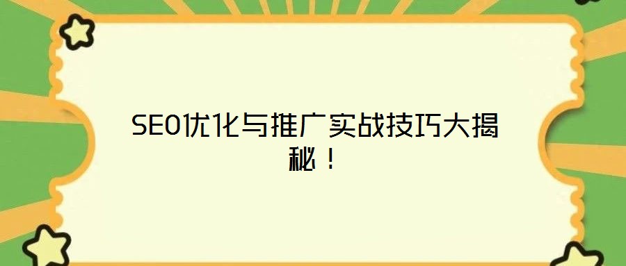 SEO優(yōu)化與推廣實(shí)戰(zhàn)技巧大揭秘！
