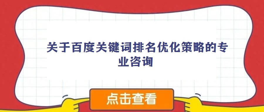 關于百度關鍵詞排名優(yōu)化策略的專業(yè)咨詢